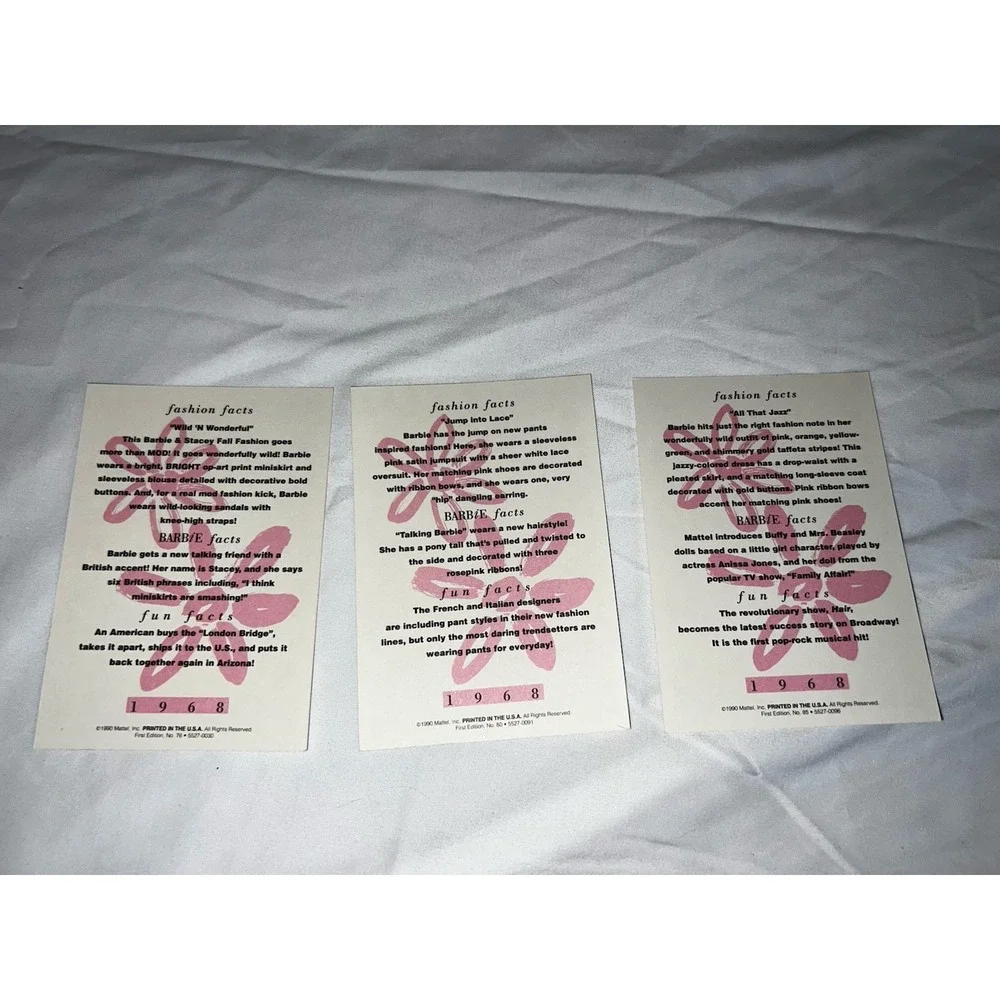 Vintage 1990 Mattel Barbie Trading Cards - Set of 54 - 1959-1989